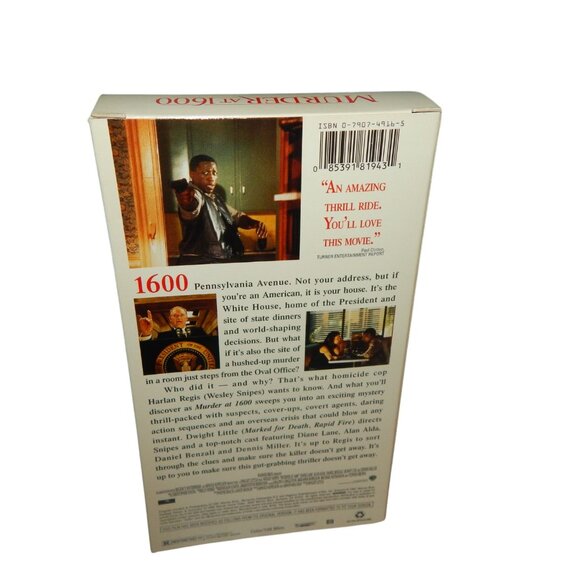 MURDER AT 1600 vintage VHS movie tape in original paper case - Picture 3 of 6
